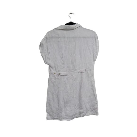 L*SPACE Women Petite XS White Mika Collared Button Front Romper Shorts - Picture 4 of 4